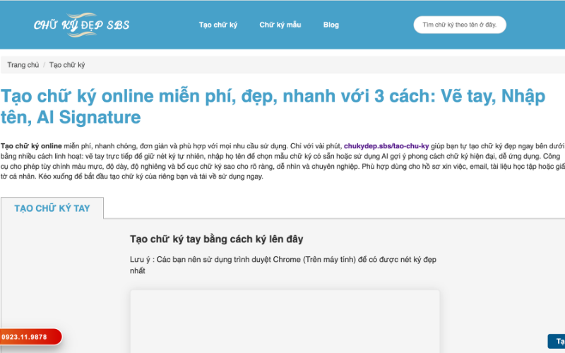 Website tạo chữ ký phong thủy đẹp Chukydep.sbs